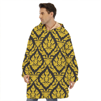 Ethnic Thai Pattern Print Hoodie Blanket