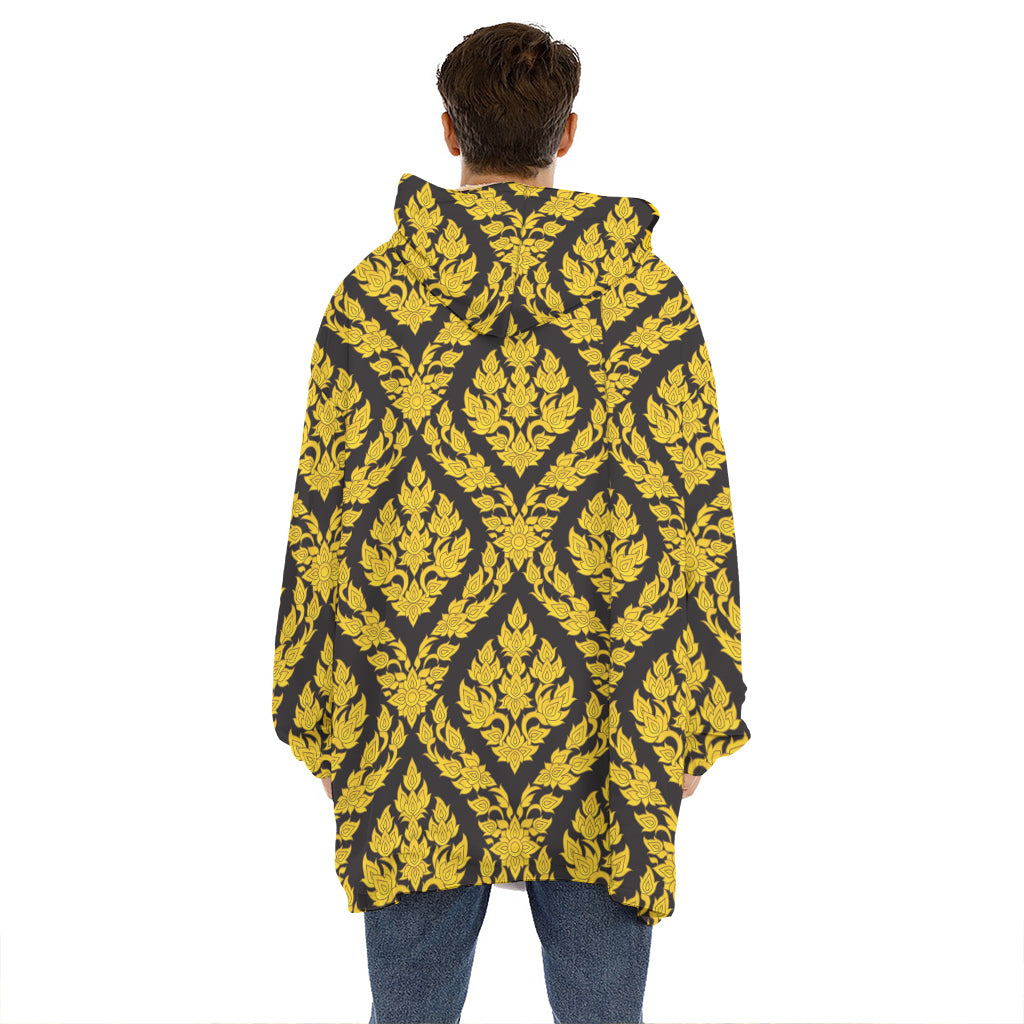 Ethnic Thai Pattern Print Hoodie Blanket