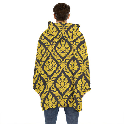 Ethnic Thai Pattern Print Hoodie Blanket