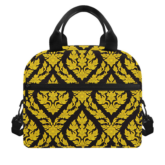 Ethnic Thai Pattern Print Insulated Lunch Bag