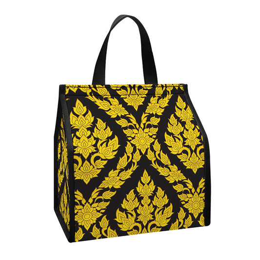 Ethnic Thai Pattern Print Insulated Lunch Tote