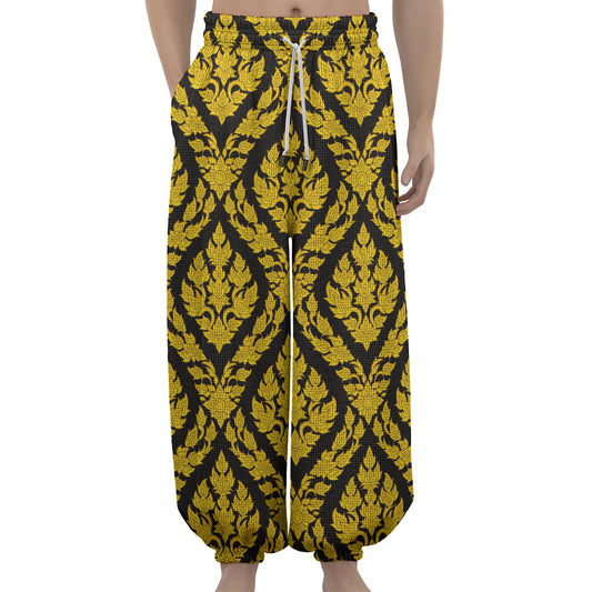 Ethnic Thai Pattern Print Lantern Pants