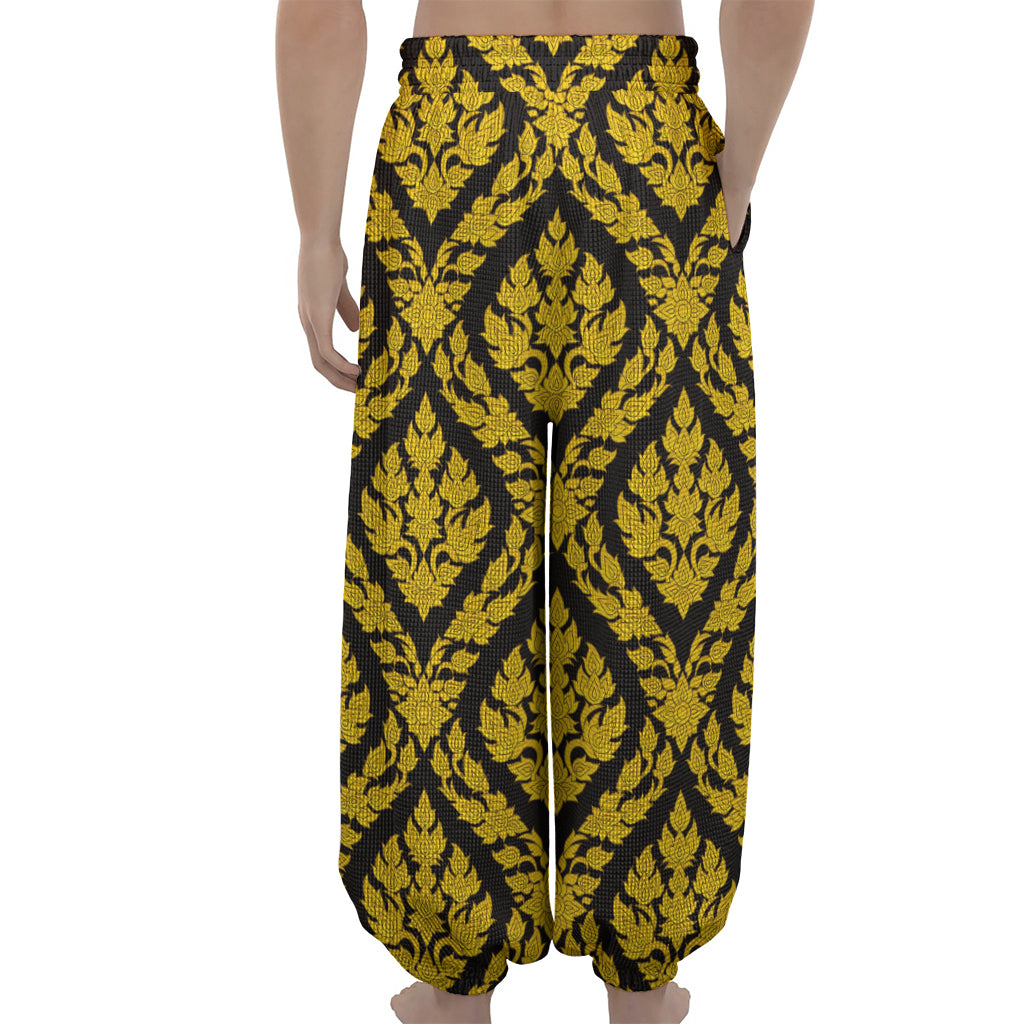 Ethnic Thai Pattern Print Lantern Pants