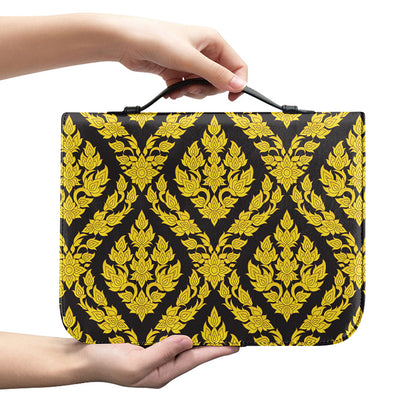 Ethnic Thai Pattern Print Leather Bible Cover