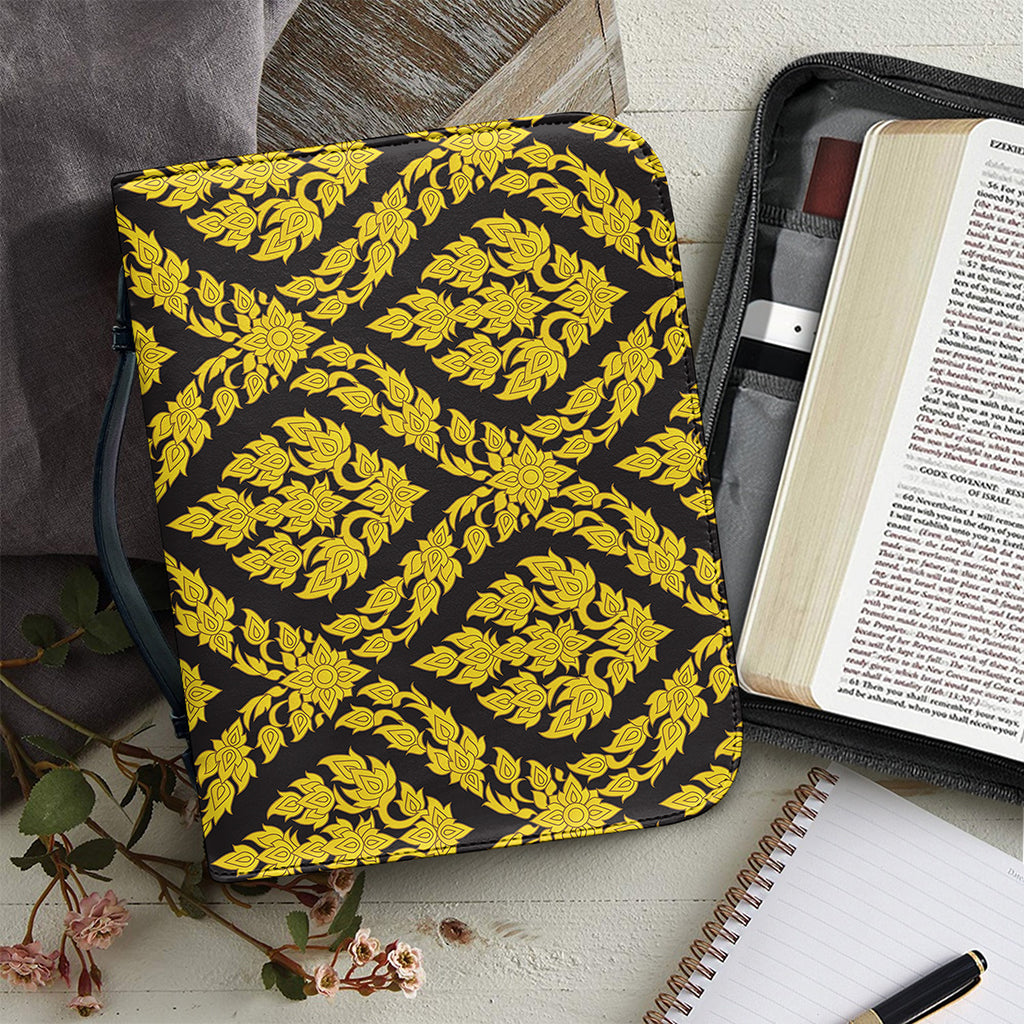 Ethnic Thai Pattern Print Leather Bible Cover