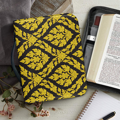 Ethnic Thai Pattern Print Leather Bible Cover