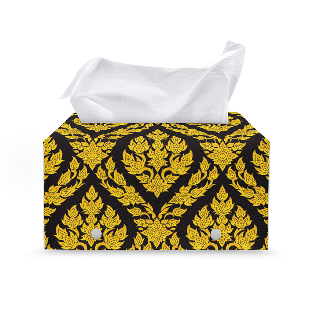 Ethnic Thai Pattern Print Leather Tissue Box Cover
