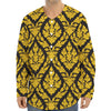 Ethnic Thai Pattern Print Long Sleeve Baseball Jersey