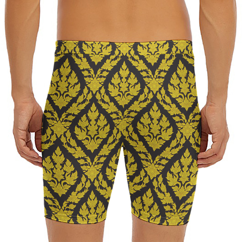 Ethnic Thai Pattern Print Men's Long Boxer Briefs