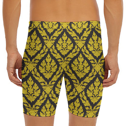 Ethnic Thai Pattern Print Men's Long Boxer Briefs