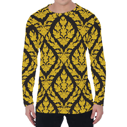 Ethnic Thai Pattern Print Men's Long Sleeve T-Shirt
