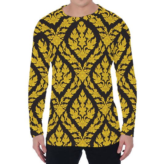Ethnic Thai Pattern Print Men's Long Sleeve T-Shirt