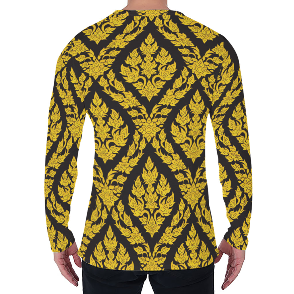 Ethnic Thai Pattern Print Men's Long Sleeve T-Shirt