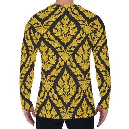 Ethnic Thai Pattern Print Men's Long Sleeve T-Shirt