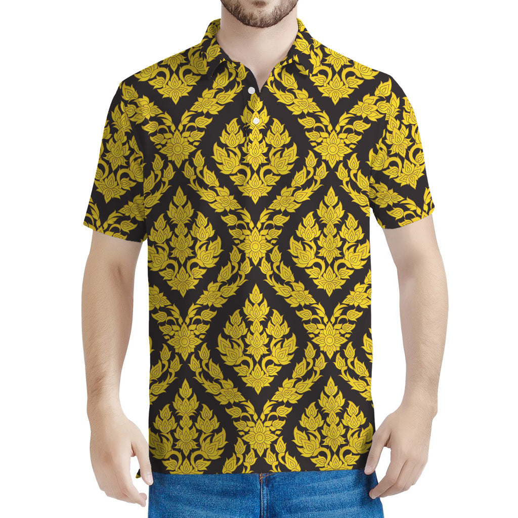Ethnic Thai Pattern Print Men's Polo Shirt