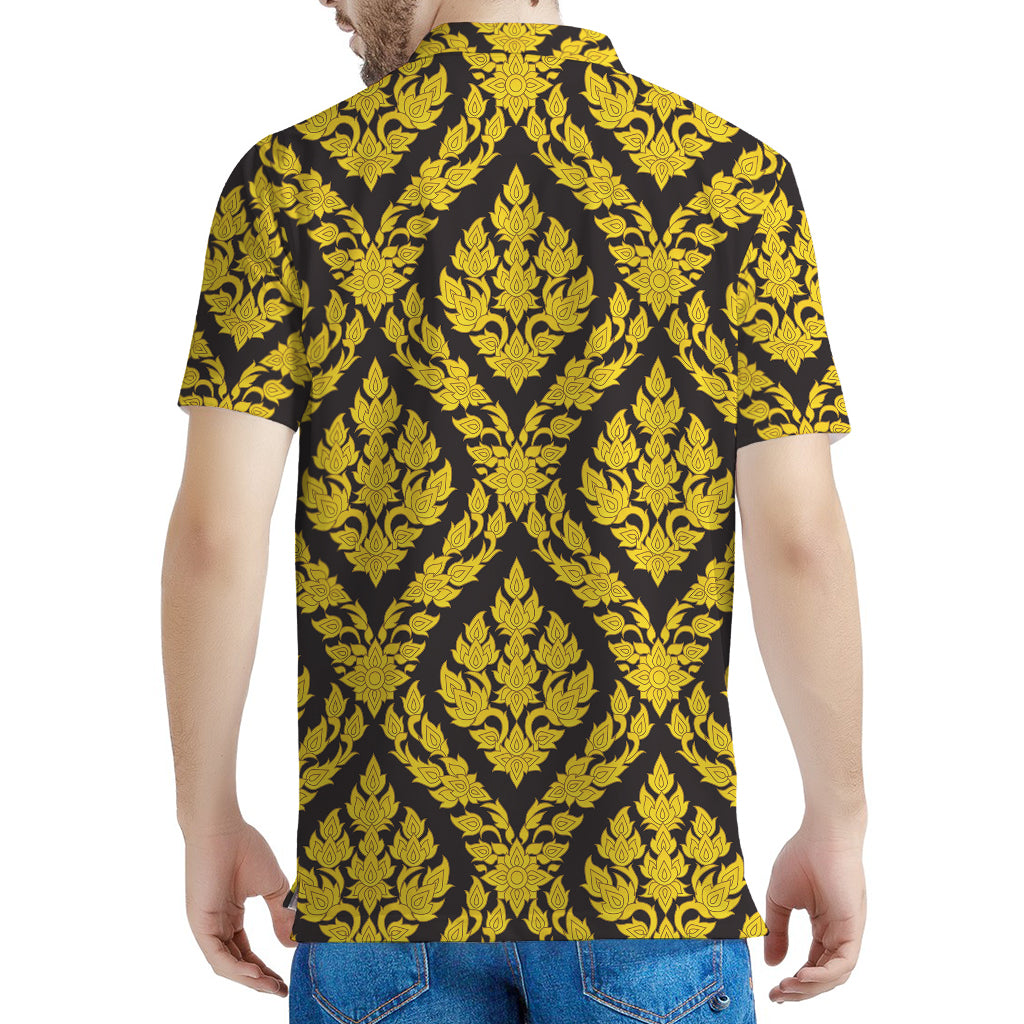 Ethnic Thai Pattern Print Men's Polo Shirt