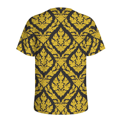 Ethnic Thai Pattern Print Men's Sports T-Shirt