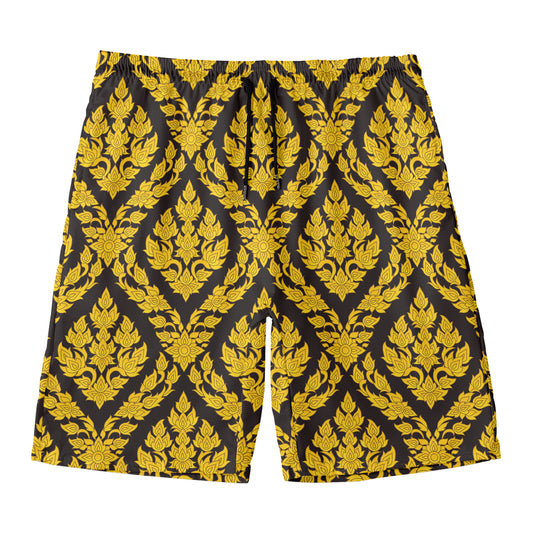Ethnic Thai Pattern Print Men's Swim Trunks