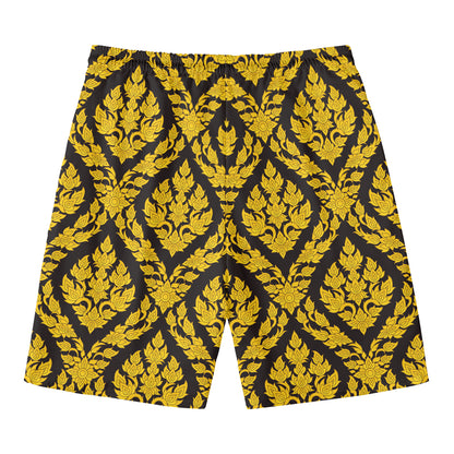 Ethnic Thai Pattern Print Men's Swim Trunks