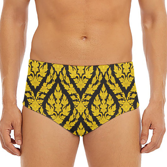 Ethnic Thai Pattern Print Men's Triangle Swim Briefs