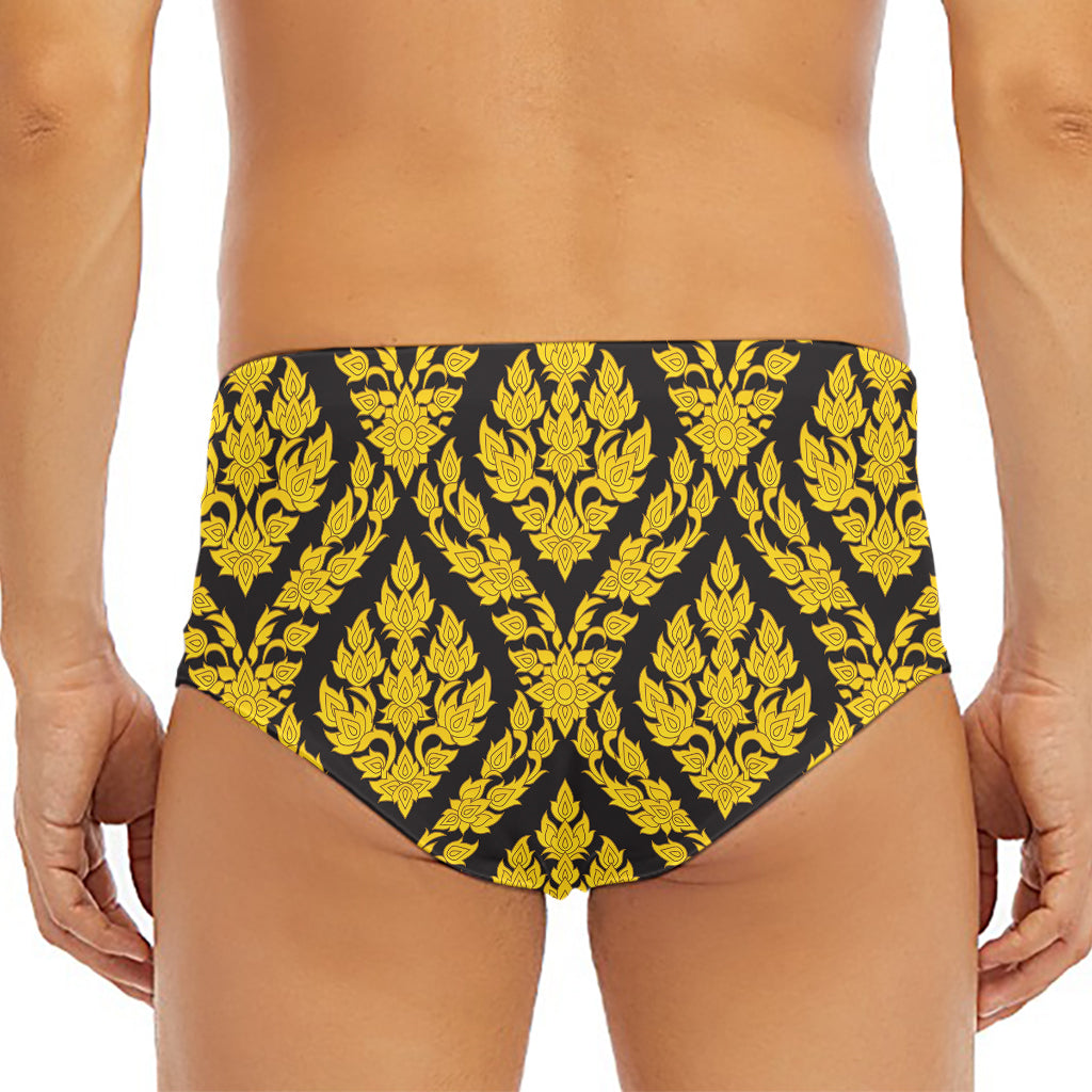 Ethnic Thai Pattern Print Men's Triangle Swim Briefs
