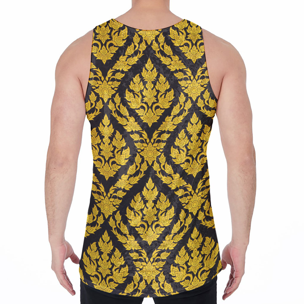 Ethnic Thai Pattern Print Men's Velvet Tank Top