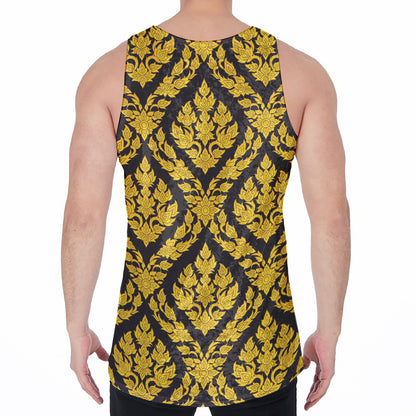 Ethnic Thai Pattern Print Men's Velvet Tank Top