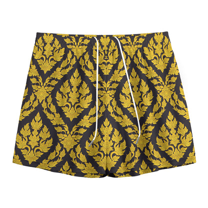Ethnic Thai Pattern Print Mesh Shorts
