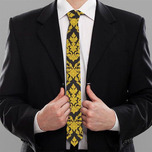 Ethnic Thai Pattern Print Necktie