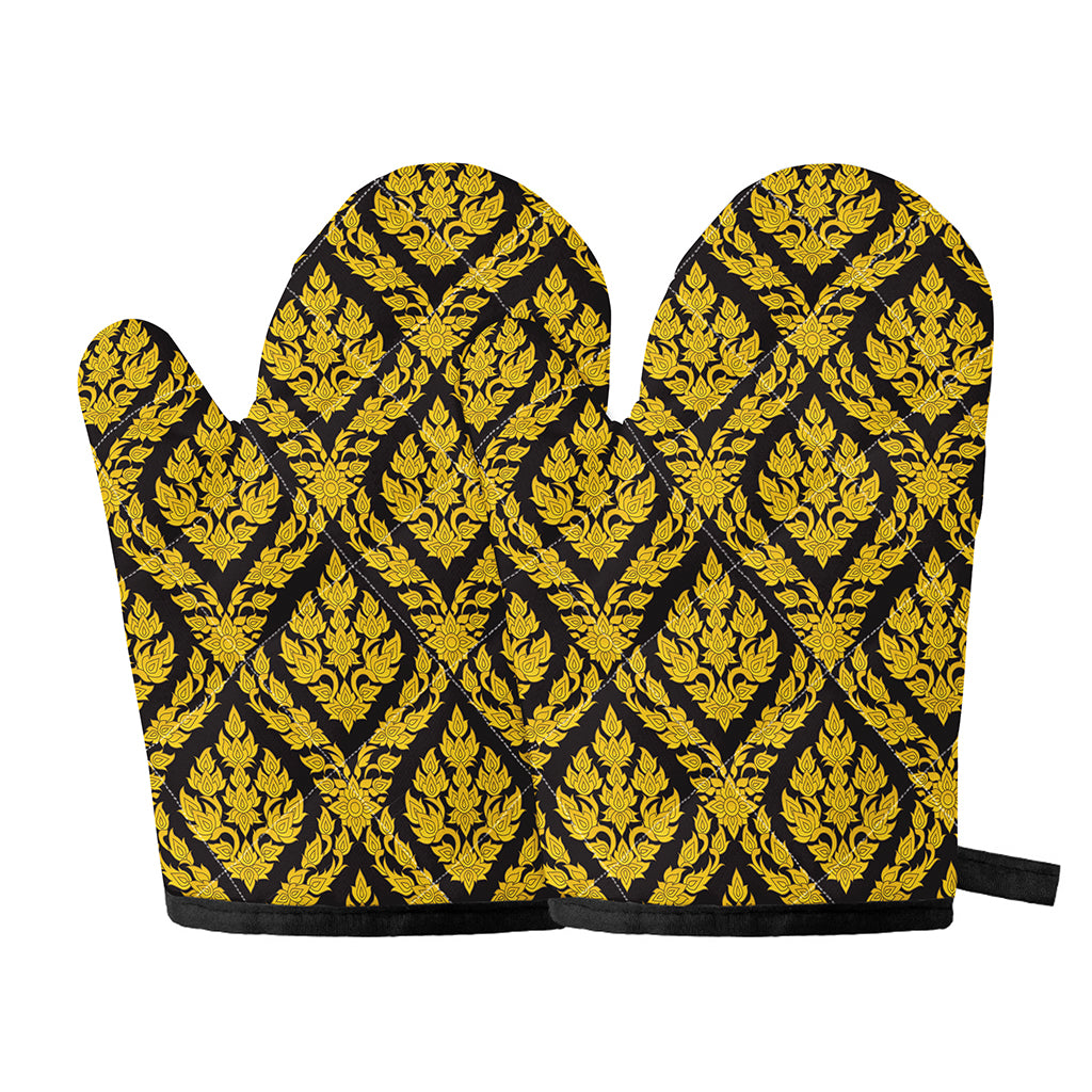 Ethnic Thai Pattern Print Oven Mitts