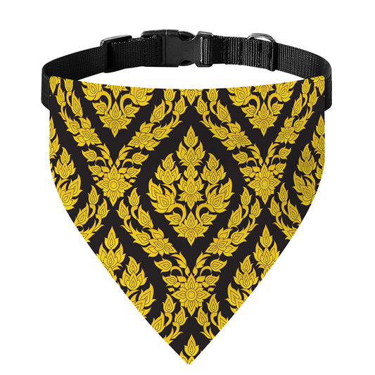 Ethnic Thai Pattern Print Over The Collar Dog Bandana