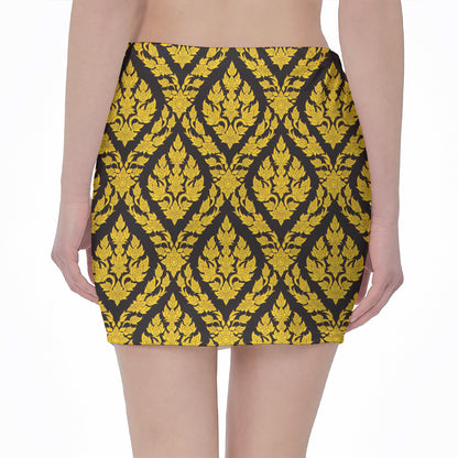 Ethnic Thai Pattern Print Pencil Mini Skirt