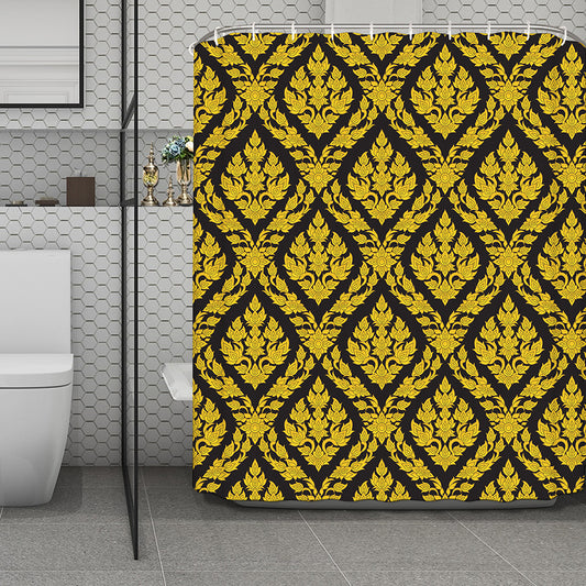 Ethnic Thai Pattern Print Polyester Shower Curtain