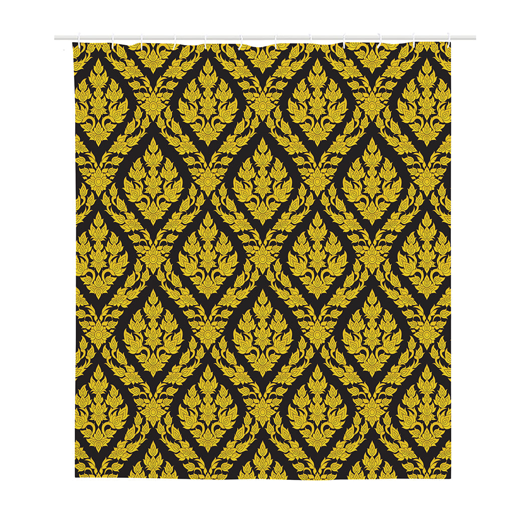 Ethnic Thai Pattern Print Polyester Shower Curtain
