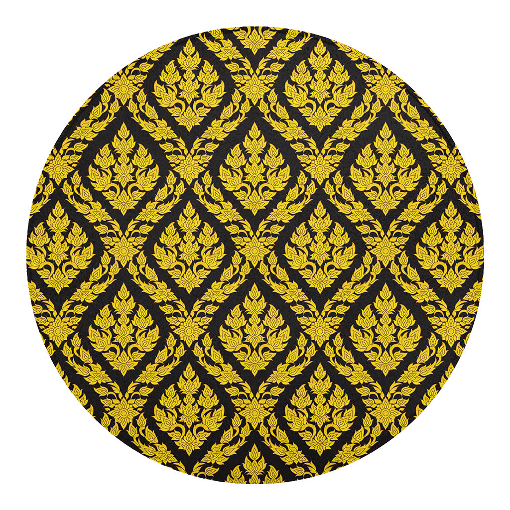 Ethnic Thai Pattern Print Round Blanket