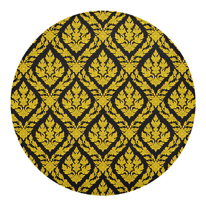 Ethnic Thai Pattern Print Round Blanket