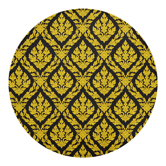 Ethnic Thai Pattern Print Round Blanket