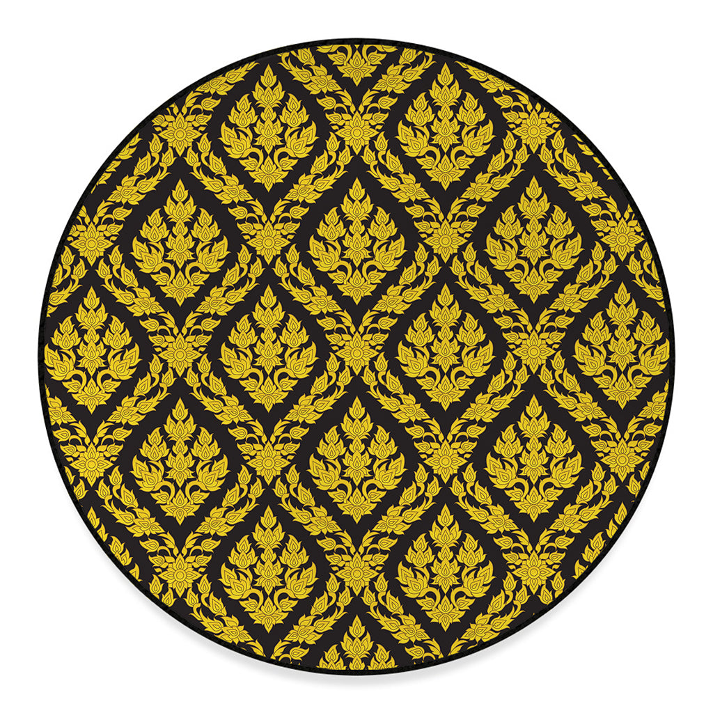 Ethnic Thai Pattern Print Round Floor Mat