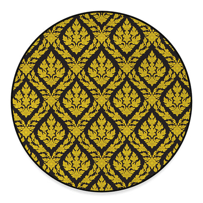 Ethnic Thai Pattern Print Round Floor Mat