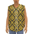 Ethnic Thai Pattern Print Sleeveless Baseball Jersey