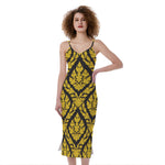 Ethnic Thai Pattern Print Slim Fit Midi Cami Dress