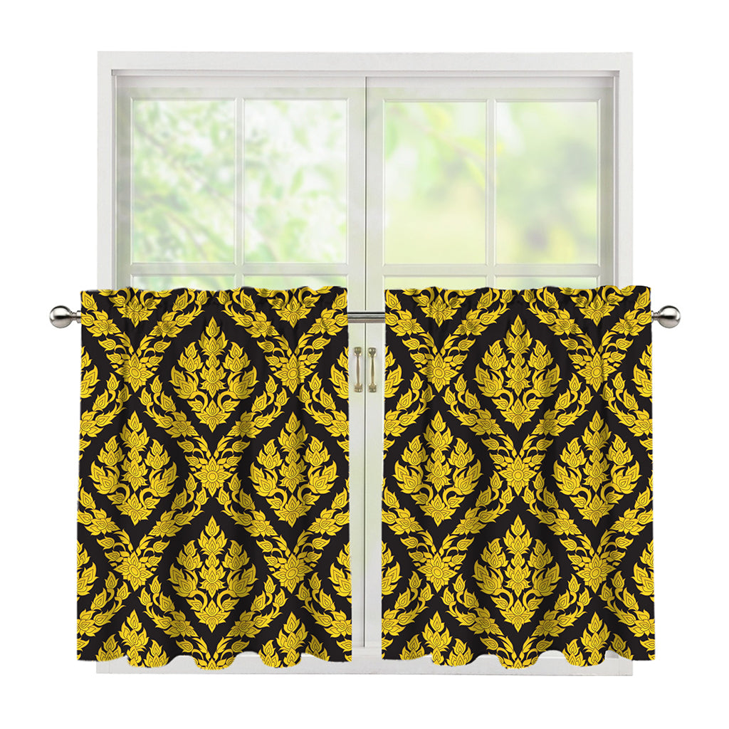 Ethnic Thai Pattern Print Tier Curtains