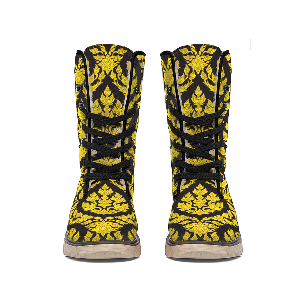 Ethnic Thai Pattern Print Winter Boots