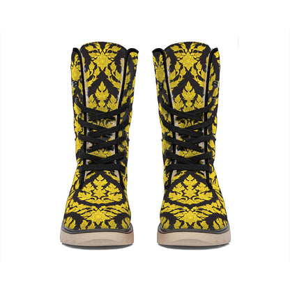 Ethnic Thai Pattern Print Winter Boots