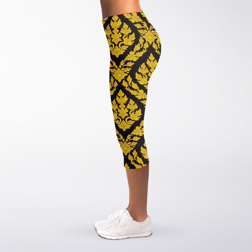 Ethnic Thai Pattern Print Women's Capri Leggings