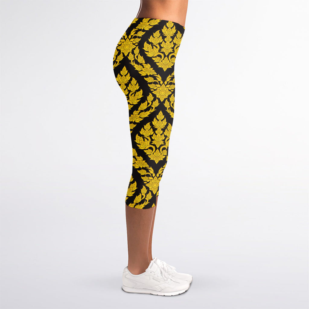 Ethnic Thai Pattern Print Women's Capri Leggings