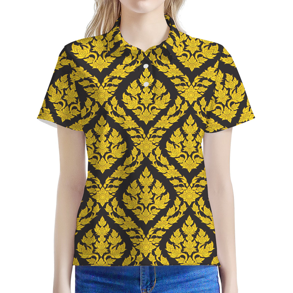 Ethnic Thai Pattern Print Women's Polo Shirt
