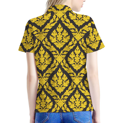Ethnic Thai Pattern Print Women's Polo Shirt