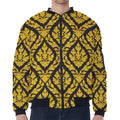 Ethnic Thai Pattern Print Zip Sleeve Bomber Jacket