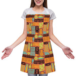 Ethnic Tiki Pattern Print Adjustable Apron